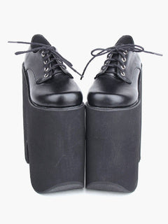 Gothic Black Lolita High Platform Shoes Heels With Shoelace  |Welcome to  Lolita Streets |